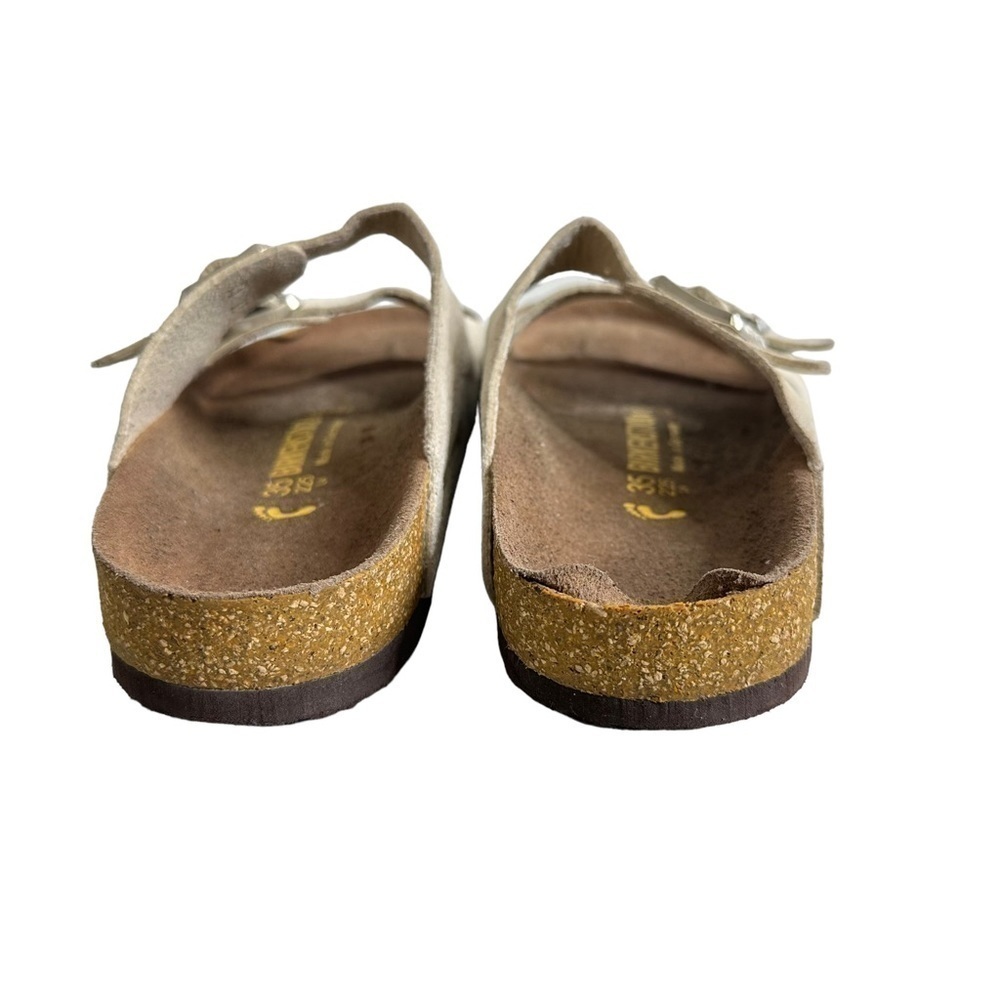 Birkenstock Arizona Suede Sandals Size 35 L 4 Narrow Soft Footbed Stone Gray - Picture 5 of 15